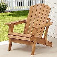 Vista 10 de Silla Adirondack plegable, de madera maciza, sillas para hogueras para todo tipo de clima, con respaldo premontado y tabla de asiento para terraza