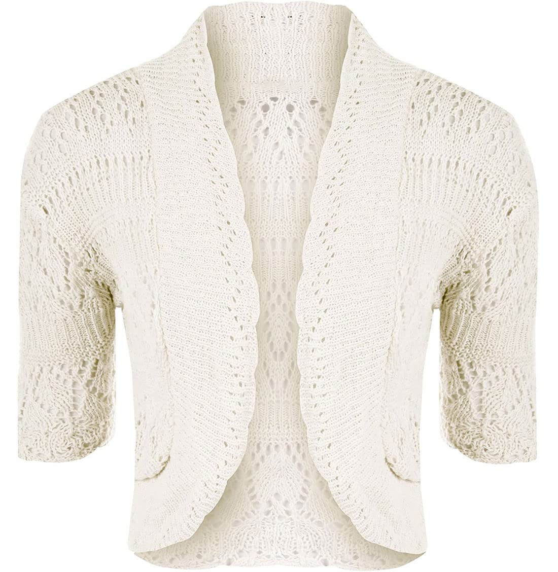 Ware The Next Womens Short Sleeve Crochet Bolero Shrug Cardigan