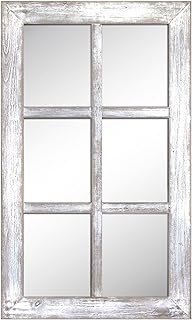 Barnyard Designs 24x40 Windowpane Wood Farmhouse Wall Mirror, Large Rust...
