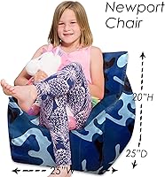 Vista 1063 de Posh Creations Puf estructurado cómodo para jugar, leer y ver la televisión, Malibu Lounge, tela de lona para colorear, criaturas