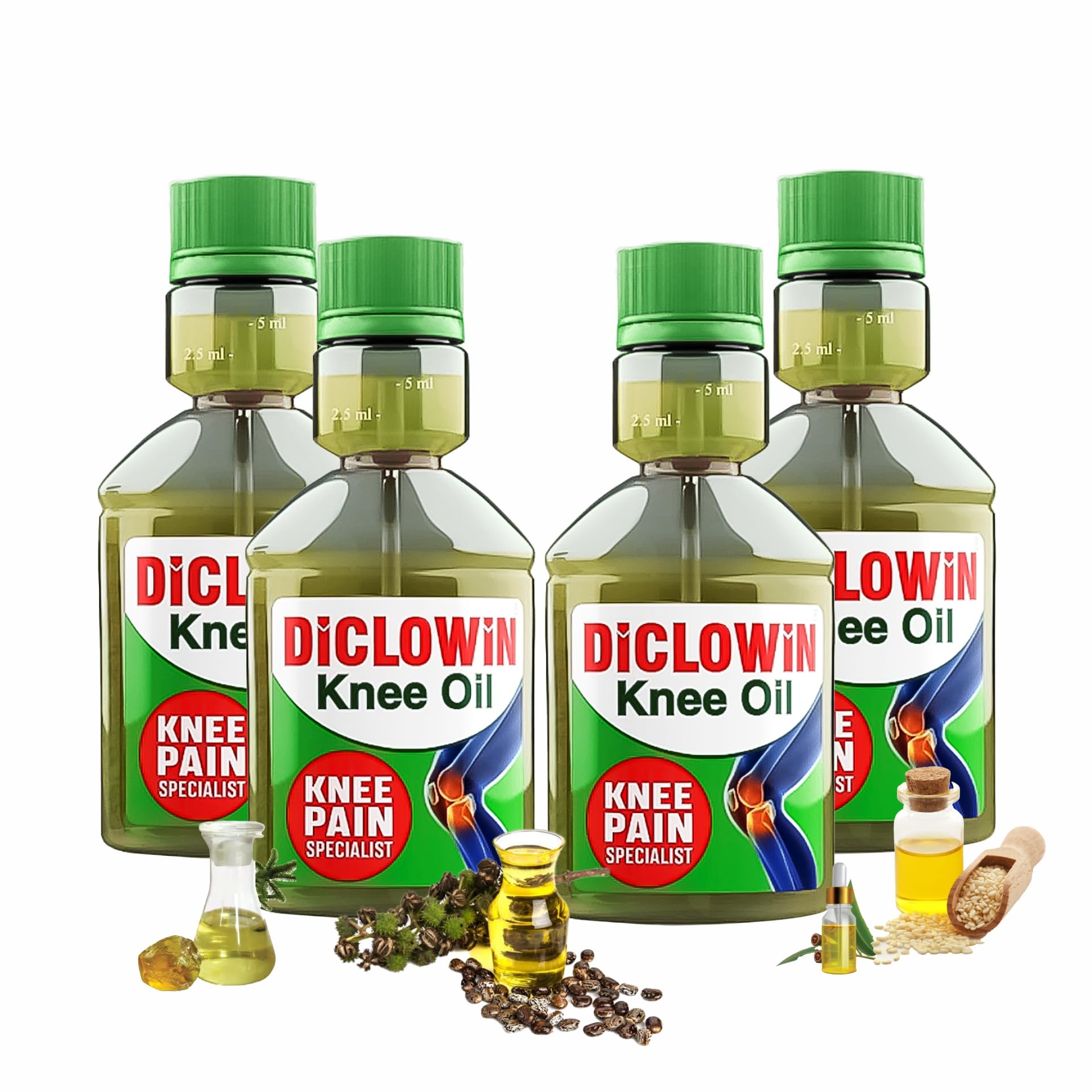 DiCLOWiN Knee Oil 60Ml | Provides Joint, Knee, Ortho Pain & Arthritis Relief with Deep Penetrating Action for Lasting Comfort & Mobility | Unique Bottle, Non-Greasy Oil, Effective, Rich Aroma | Pack of 4 (B0CM3R45WK) Amazon Price History, Amazon Price Tracker