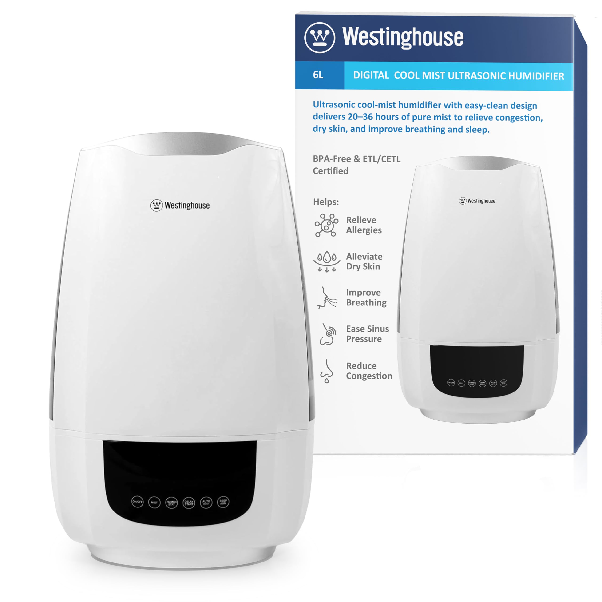 Amazon.com: Westinghouse Ultrasonic 6L Cool Mist Humidifiers