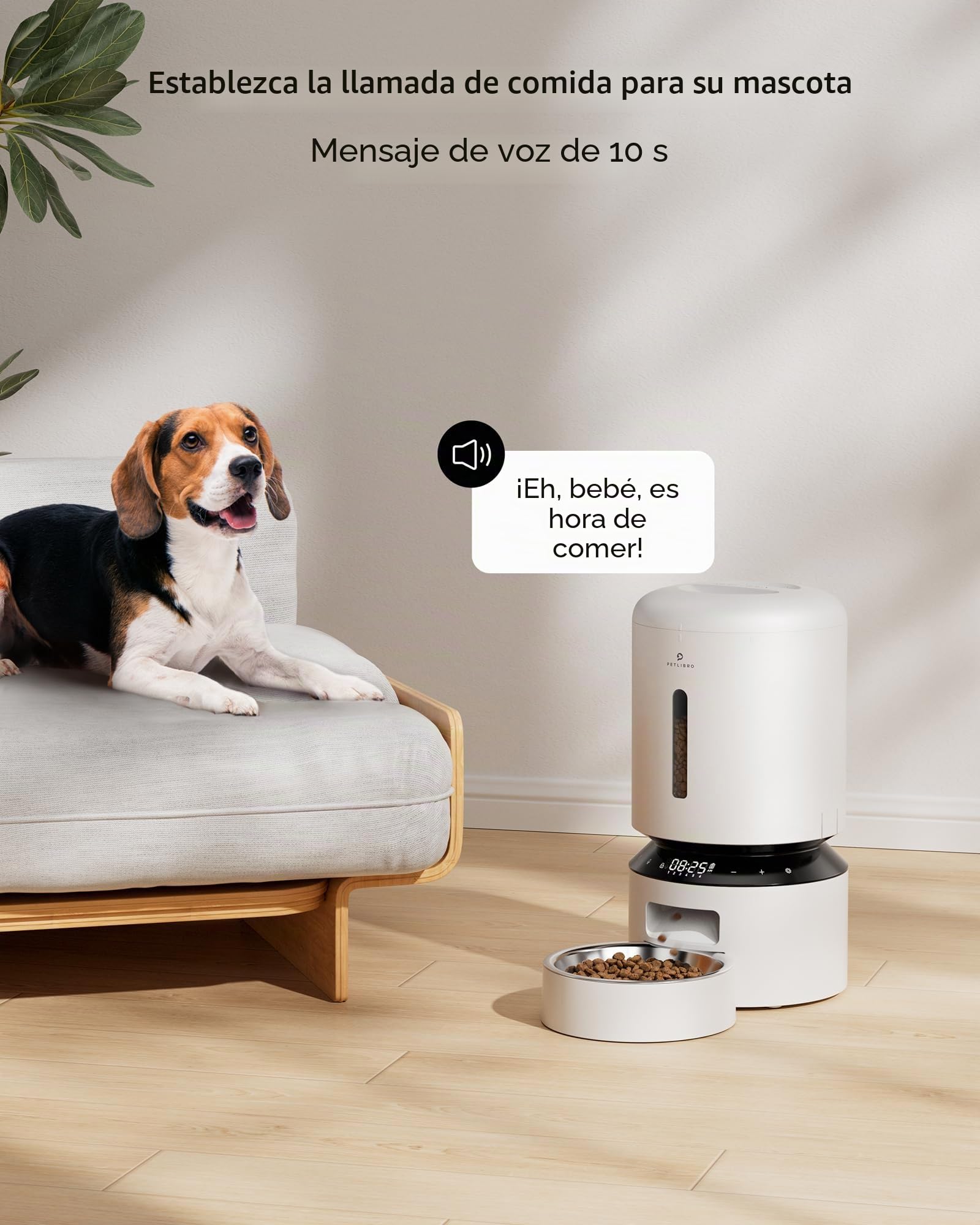 PETLIBRO 5L Comedero Gato Automatico, Dispensador Comida Gatos y Perros con 1–6 Comidas al día y Mensaje de Voz de 10 Segundos, Temporizador, Alimentador Automatico Gatos para Mascotas