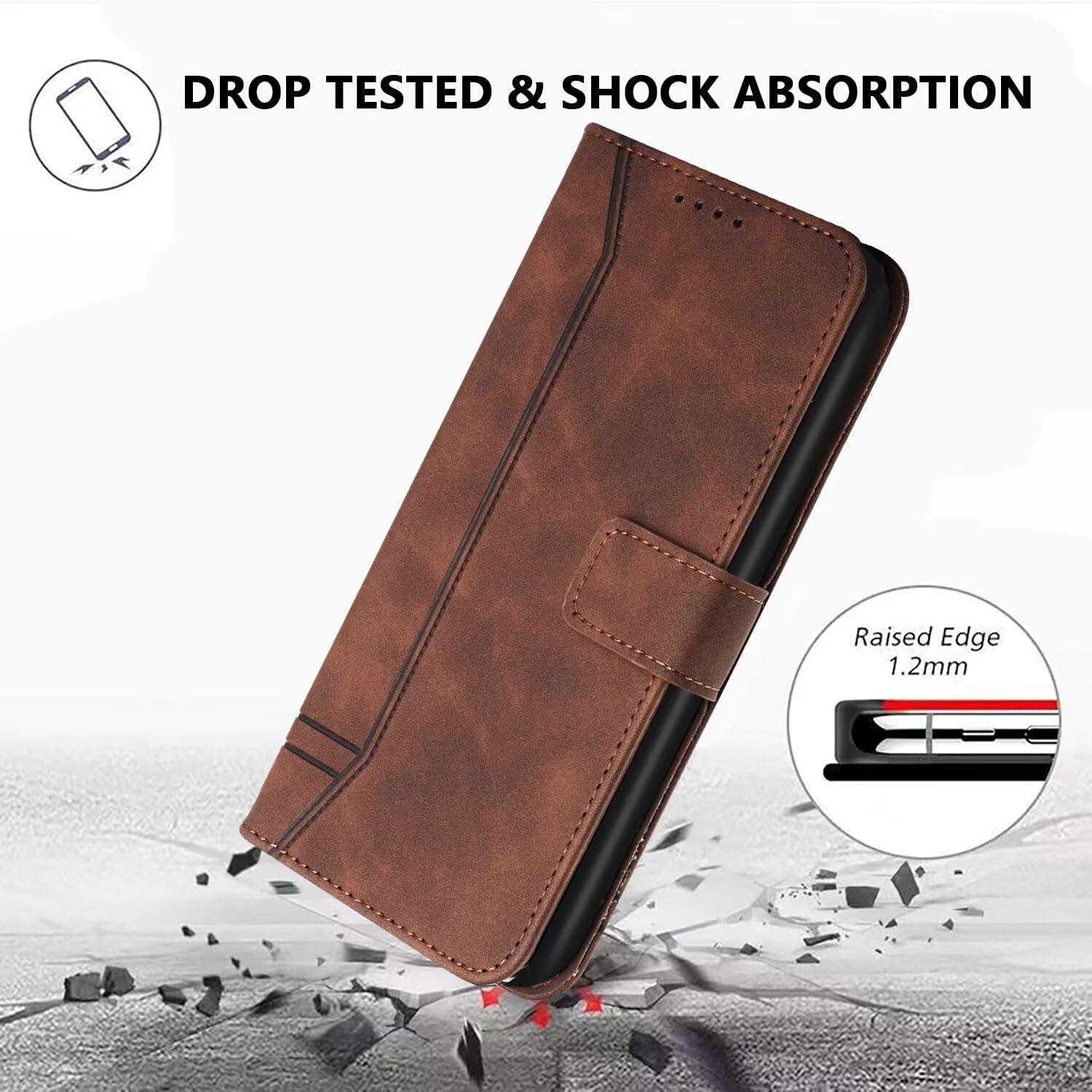Custodia Flip Con Portafoglio Per Motorola Edge 50 Ultra – Pelle Premium, MagSafe, Tracolla Regolabile, Marrone
