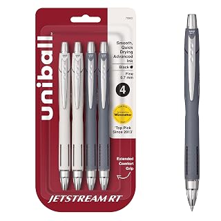 uni-ball Jetstream RT Pens - NY Times Wirecutter Best Pen for Over a Decade - Pack of 4 Black Fine Point Pens, 0.7mm - Back to School - Amazon product rated Grade B