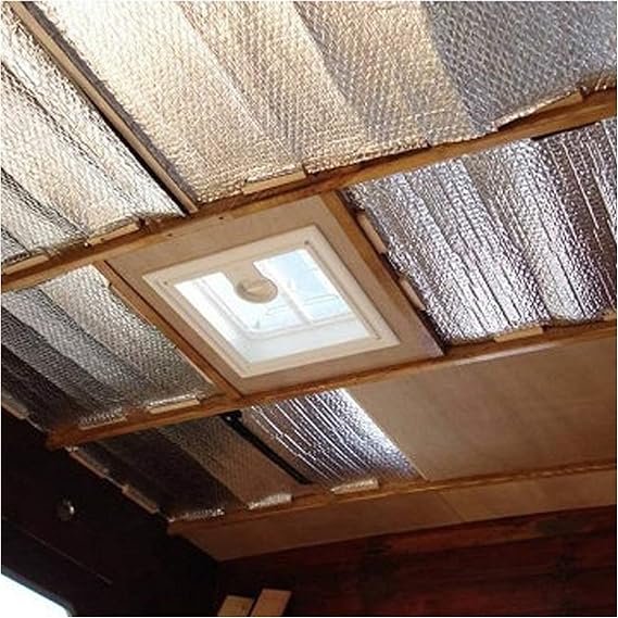 Foil Insulation Roll,Bubble Foil Insulation Roll, Thermal Insulation Aluminium Foil Membrane Self-Adhesive for Save Energy(1x5m)