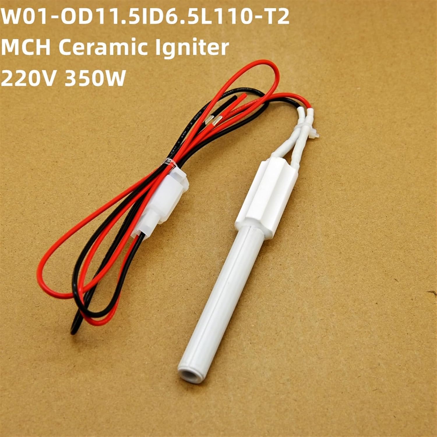 220V 350W Ceramic Igniter Wood Pellet Oven Ignition Rod, biofuel Heater Fast Ignition Energy Saving, high Efficiency, Long serv(W01 L110mm T220V350W)