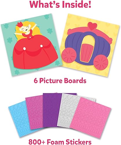 Miniatura 2 de Skillmatics Actividad artística diversión con unicornios y princesas de espuma, calcomanías de fieltro sin ensuciar, arte para niños, kits de