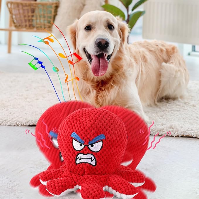 Juguete interactivo para perros BABORUI Pulpo saltarín con sonido y música recargable miniatura 7