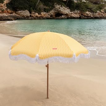 Flamingueo Güneş şemsiyesi büyük, plaj, havuz, bahçe, balkon, yükseklik ve yönü ayarlanabilir, UPF 50+ koruma, polyester, taşıma çantası, 210 x 180 cm