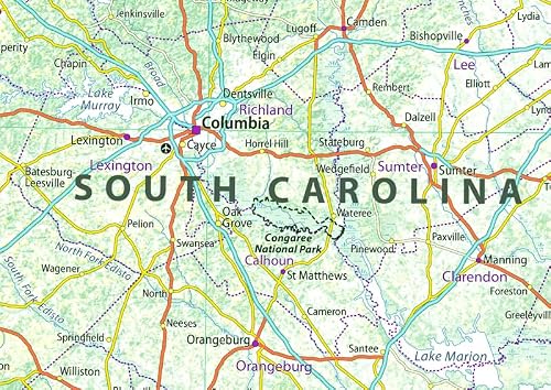 South Carolina USA State Poster Map - 23.4 x 15.4 Inches - Paper Laminated - Thumbnail 2
