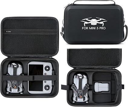 Mini 5 Pro Storage Case, Portable Carrying Bag for DJI Mini 5 Pro Drone, RC 2 Controller, Battery and Accessories Black