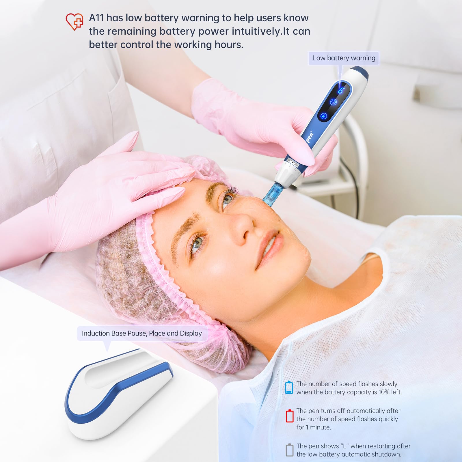Dr. Pen A11 Microneedling Pen Set Microneedling per Professionisti & Casa | Dr. Pen Originale con Codice QR • Base Sensore Intelligente • 6 Velocità • Lunghezza Ago Regolabile • 2 Cartucce