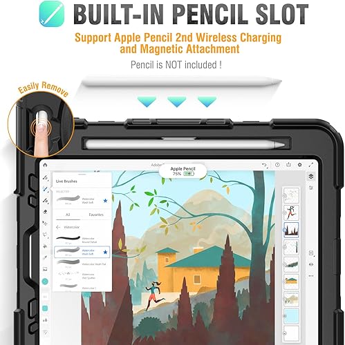 Miniatura 6 de HXCASEAC Funda para iPad Pro de 11 pulgadas y iPad Air de 54 generación con soporte para lápices, protector de pantalla, soporte para correa de