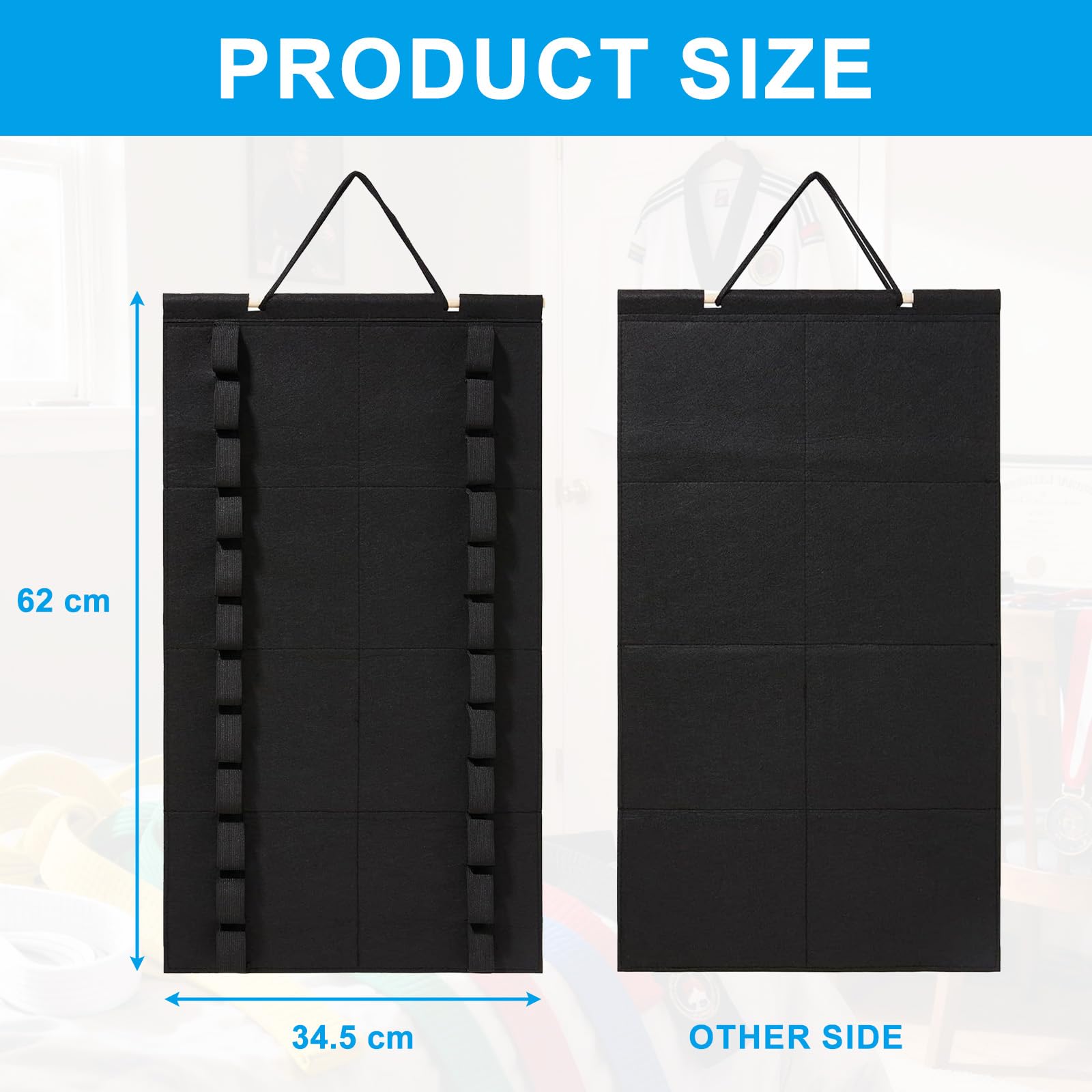 Rangement Ceinture Taekwondo, Porte Outils Ceinture D'arts Martiaux,Ceinture Porte Outil de Boxe, Accessoires de Judo pour Médailles, Ceintures de Judo,Peut Contenir Jusqu'à 12 Ceintures