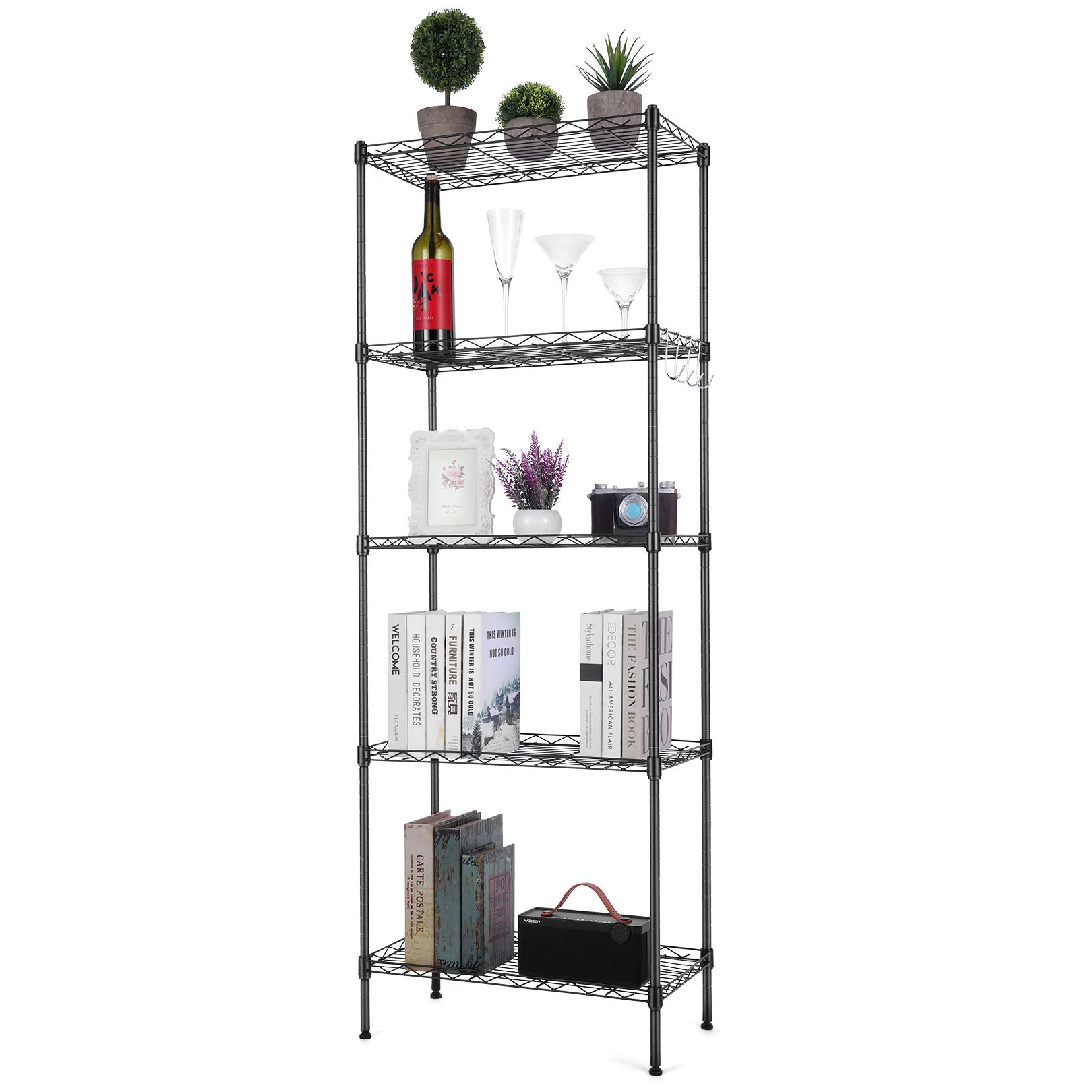 Buy Likein 5Tier Steel Wire Shelving Unit, Adjustable Metal Shelves