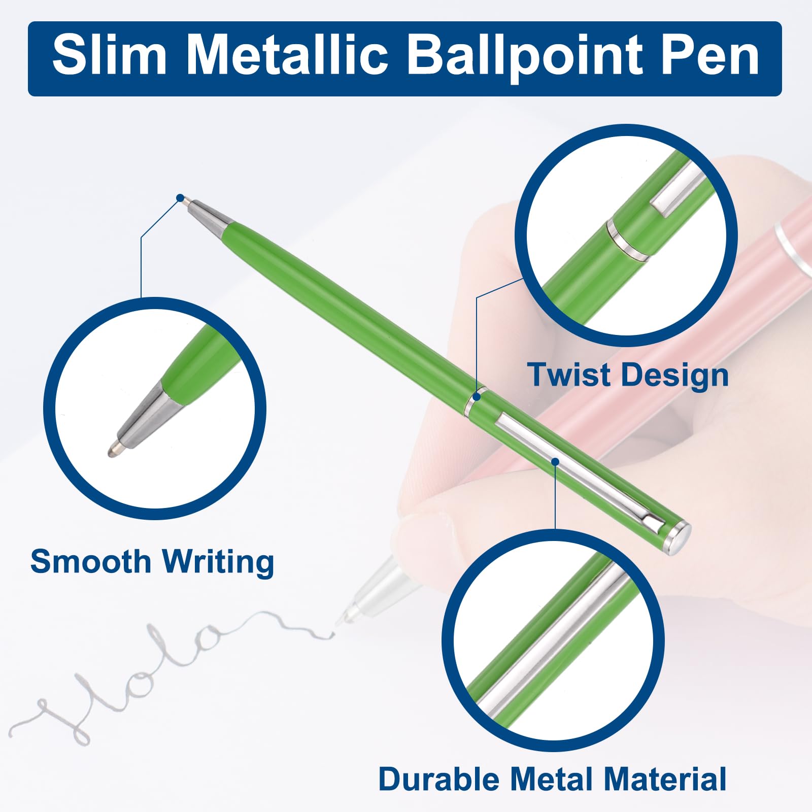 PATIKIL Slim Metallic Ballpoint Pen - Image 3