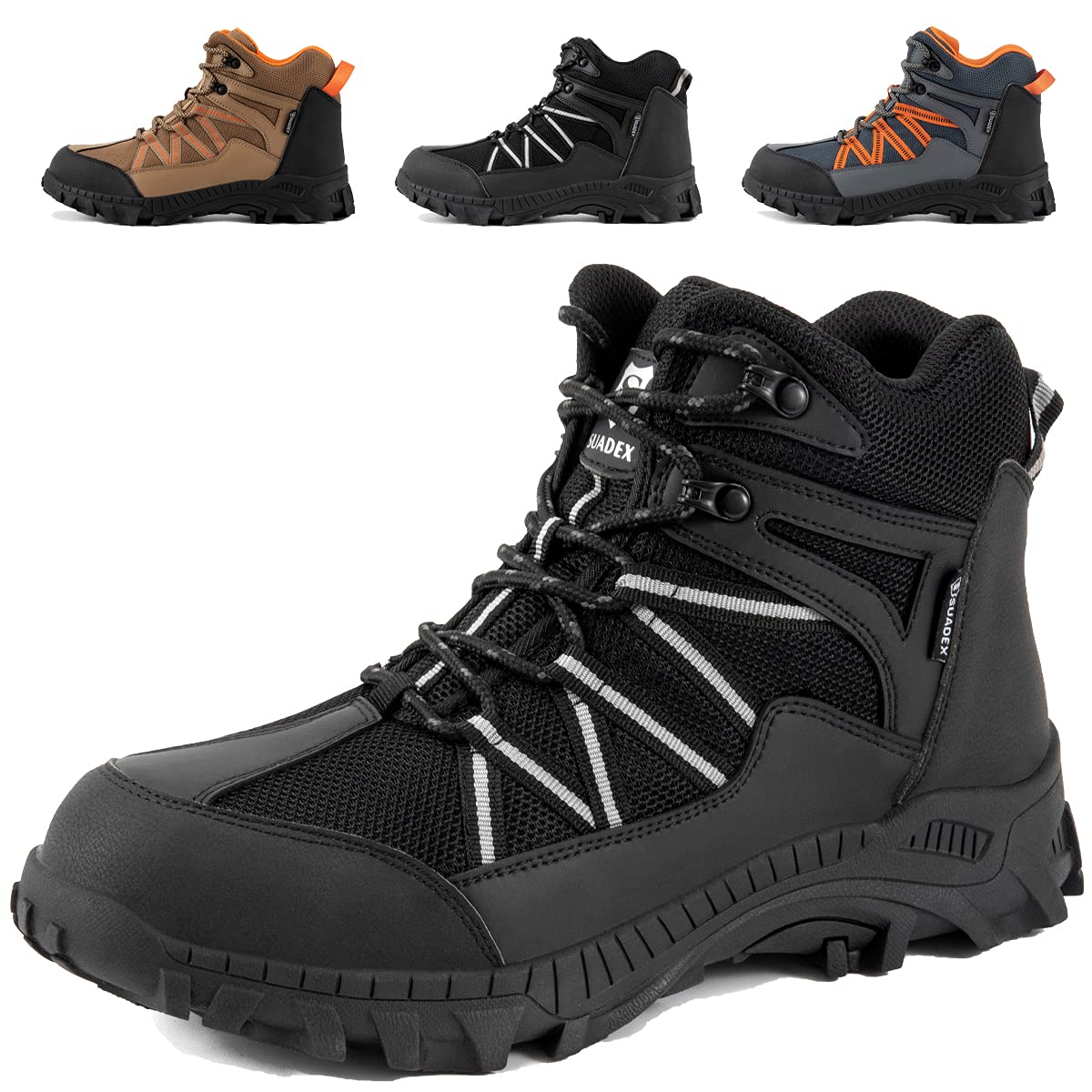SUADEX Steel Toe Boots for Men Work Safety Indestructible Boots for Women Construction Shoes Composite Toe