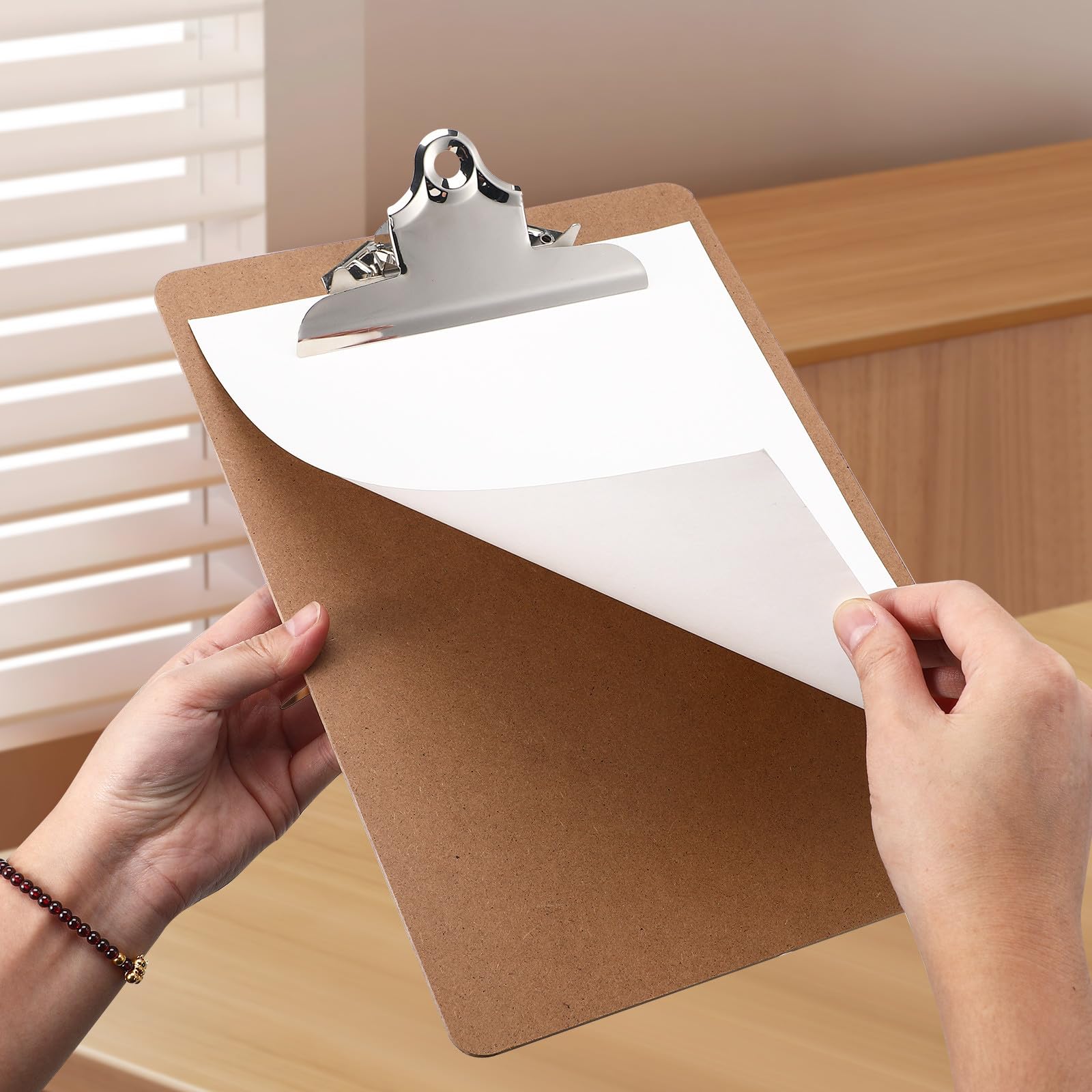 Tragbares Klemmbrett 6 Stück Braun aus Mdf für Büro und Schule