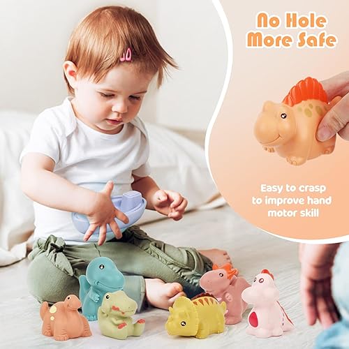 Miniatura 5 de Juguetes de baño para bebés sin agujeros para niños pequeños 14 piezas de juguetes de bañera para niños sin moho - Juguetes de bañera de silicona