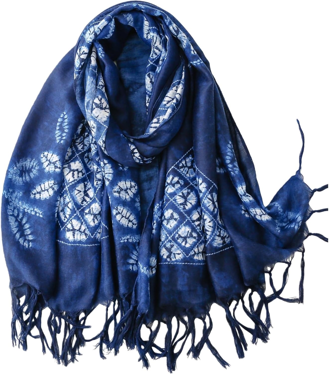 WaJuemy Tie Dye Scarf for Women Large Lightweight Cotton Boho Scarves Shawls Soft Travel Wraps Spring Summer Fall Cover Up