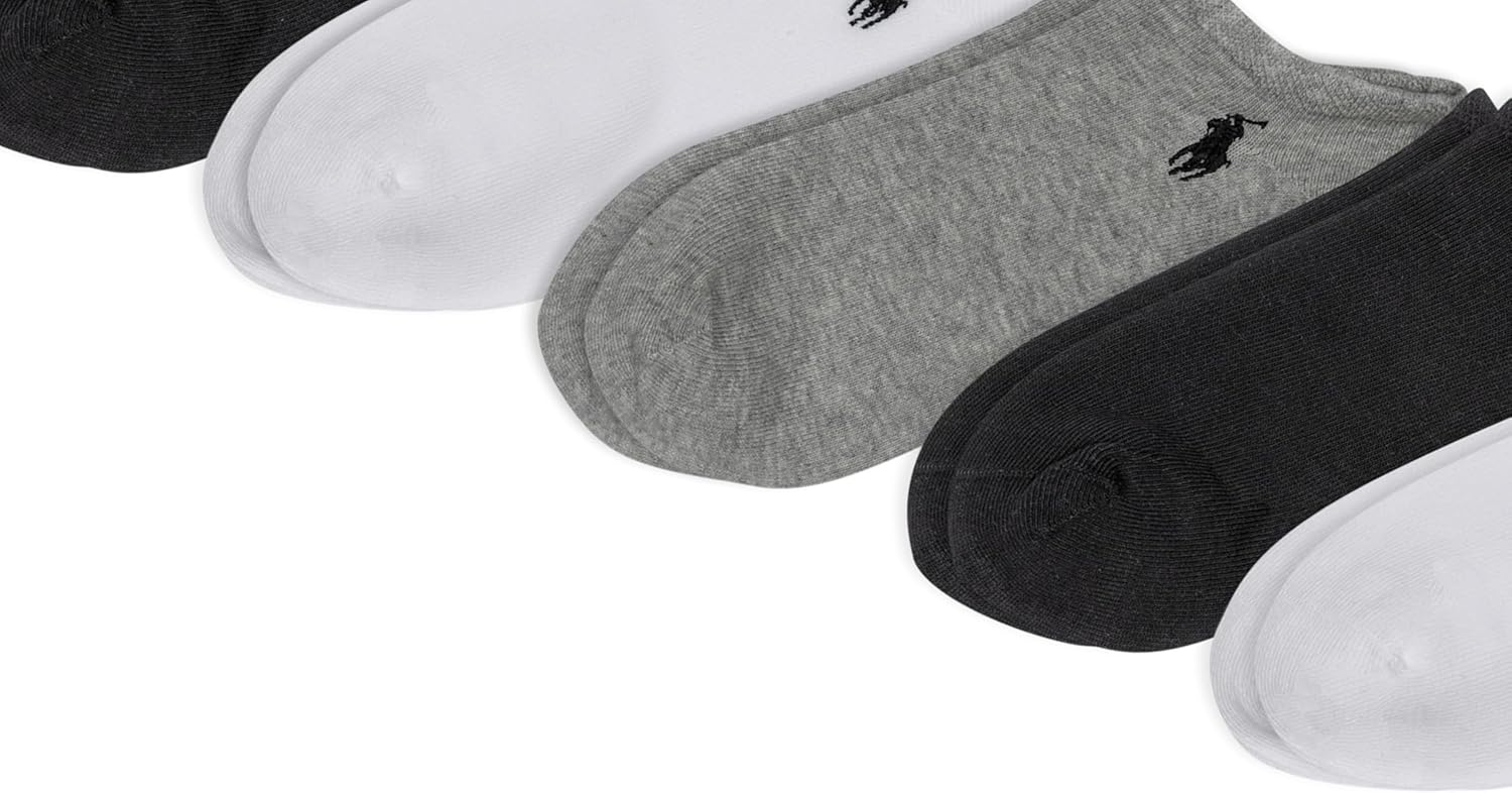 POLO RALPH LAUREN womens Classic Sport Solid Ultra Low Cut Socks - 6 Pair Pack - Athletic Cotton Comfort - Image 3