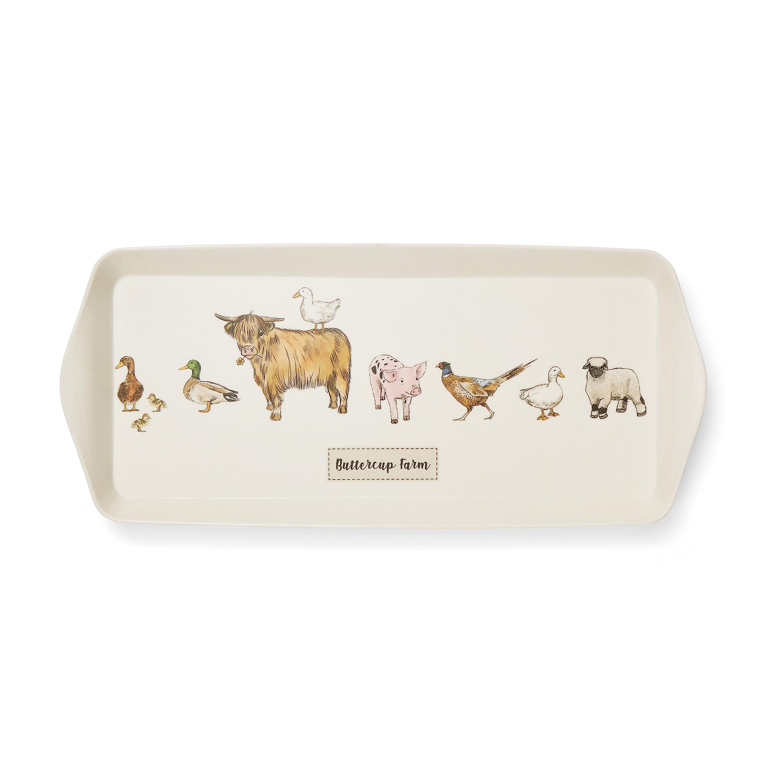Cooksmart British Designed Small Serving Tray | Dinner Tray For Multiple Uses Around The Home | Trays For Food Serving Or Drinks Serving - Buttercup Farm