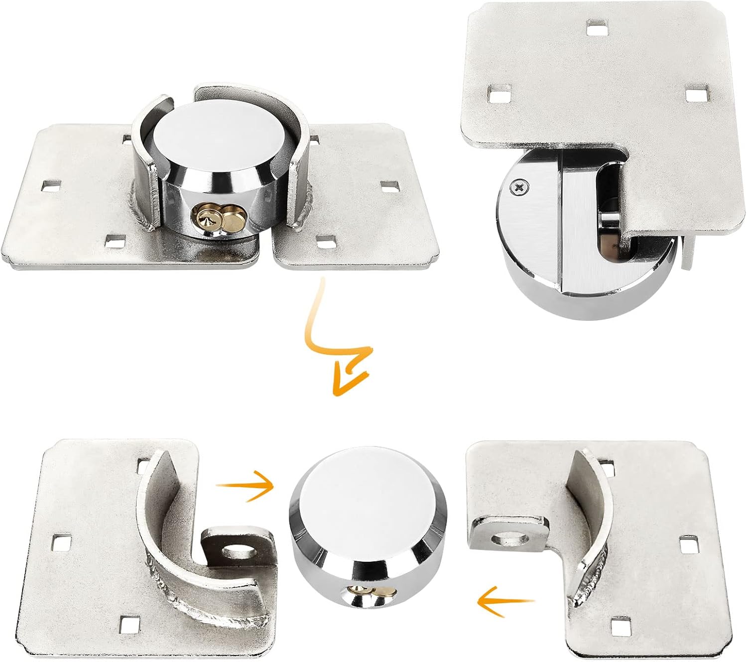 Van Locks, Hidden Shackle Padlock, Hidden Shackle Locks Keyed Alike with Hasp, High Security, for Trailer, Vans, Gates
