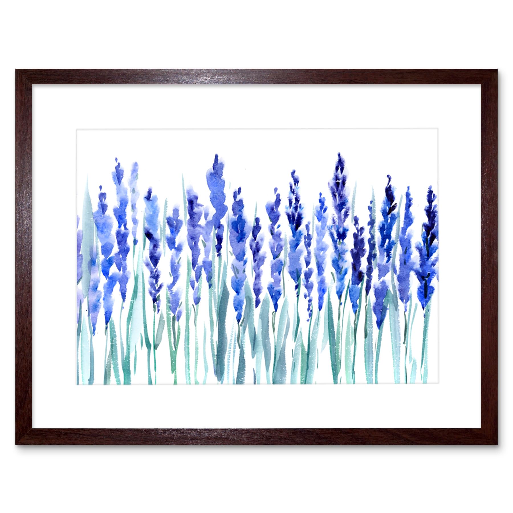 Wee Blue Coo Flowers Lavender Watercolour Art Print Framed Poster Wall Decor 12x16 inch