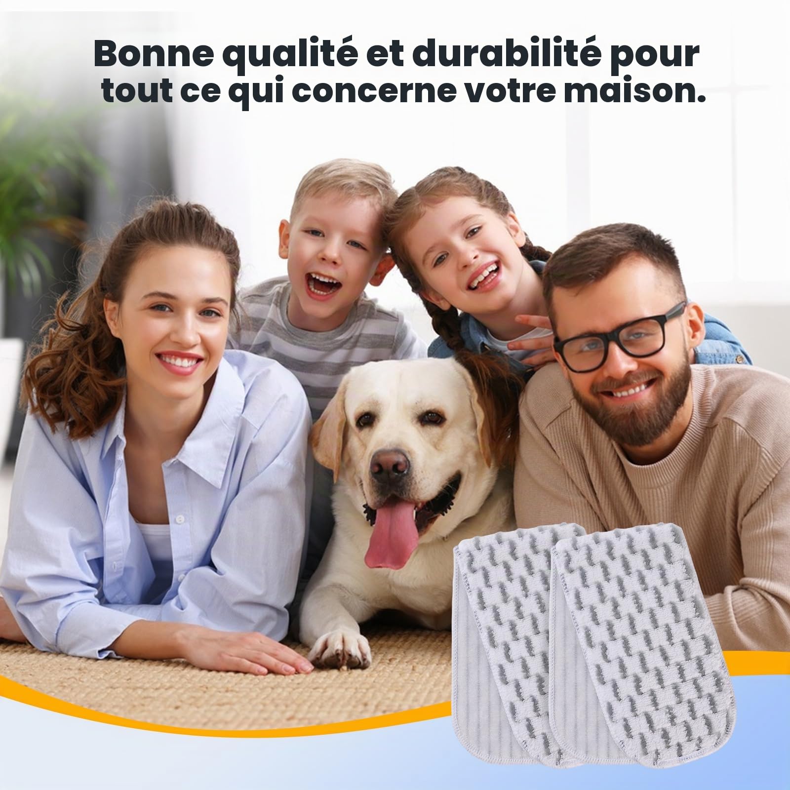 Vileda H2PrO Lot de 5 housses de rechange en microfibre pour balai à franges Vileda H2PrO Flat Mop pour tous les sols durs, lavables et réutilisables (élimine la saleté tenace)