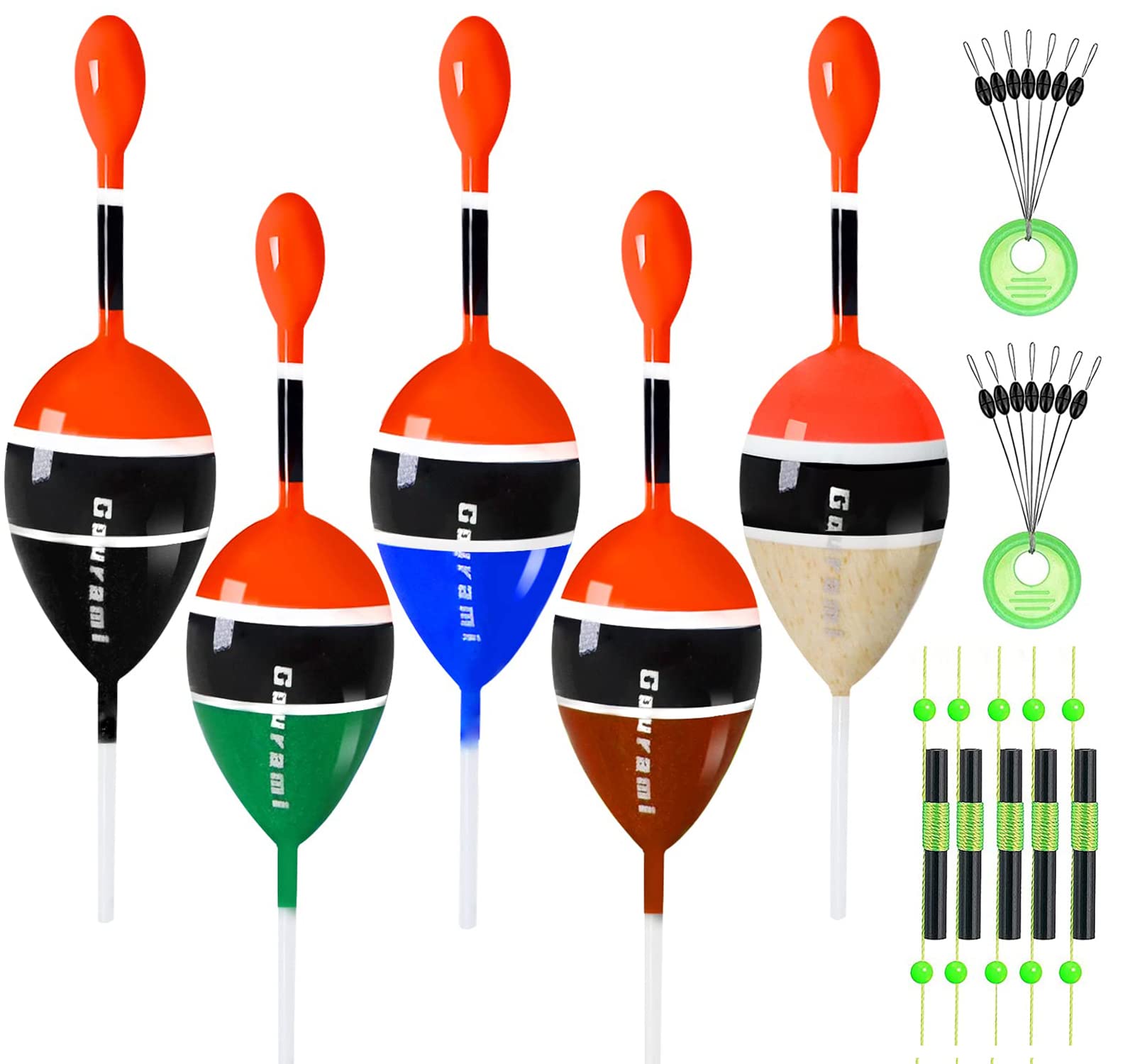 Gourami Slip Bobbers Floats Kit,Balsa Wood Slide Bobbers with Bobbers