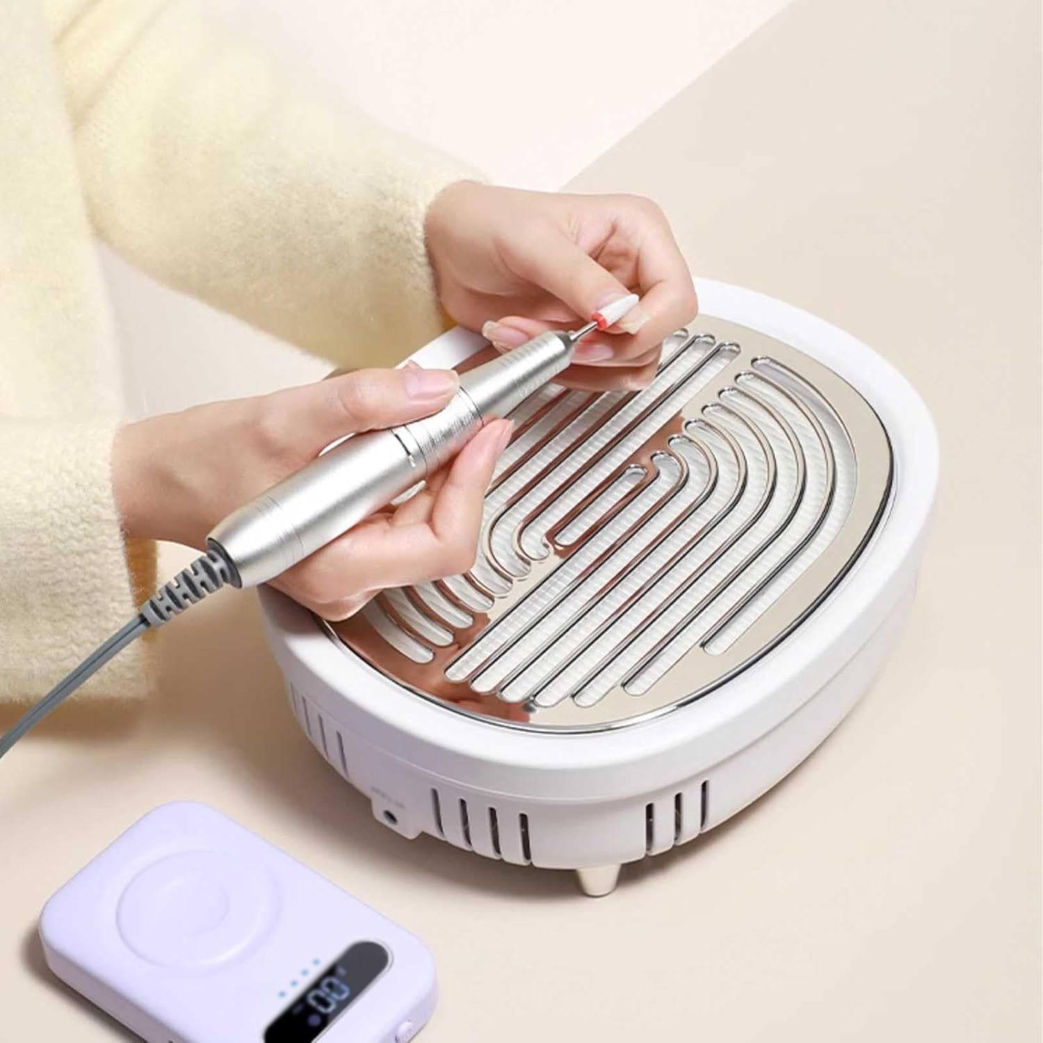 TsoLay Collecteur de poussière d'ongles, aspirateur de poussière d'ongles en Acrylique avec Filtre Couvercle supérieur magnétique, turboventilateurs puissants, Vitesse réglable, pour Salon et Maison