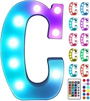 Vista 287 de Foaky LED Letter Lights Sign Marquee Light Up Letters Sign for Night Light Wedding/Birthday Party Battery Powered Christmas Lamp Home Bar