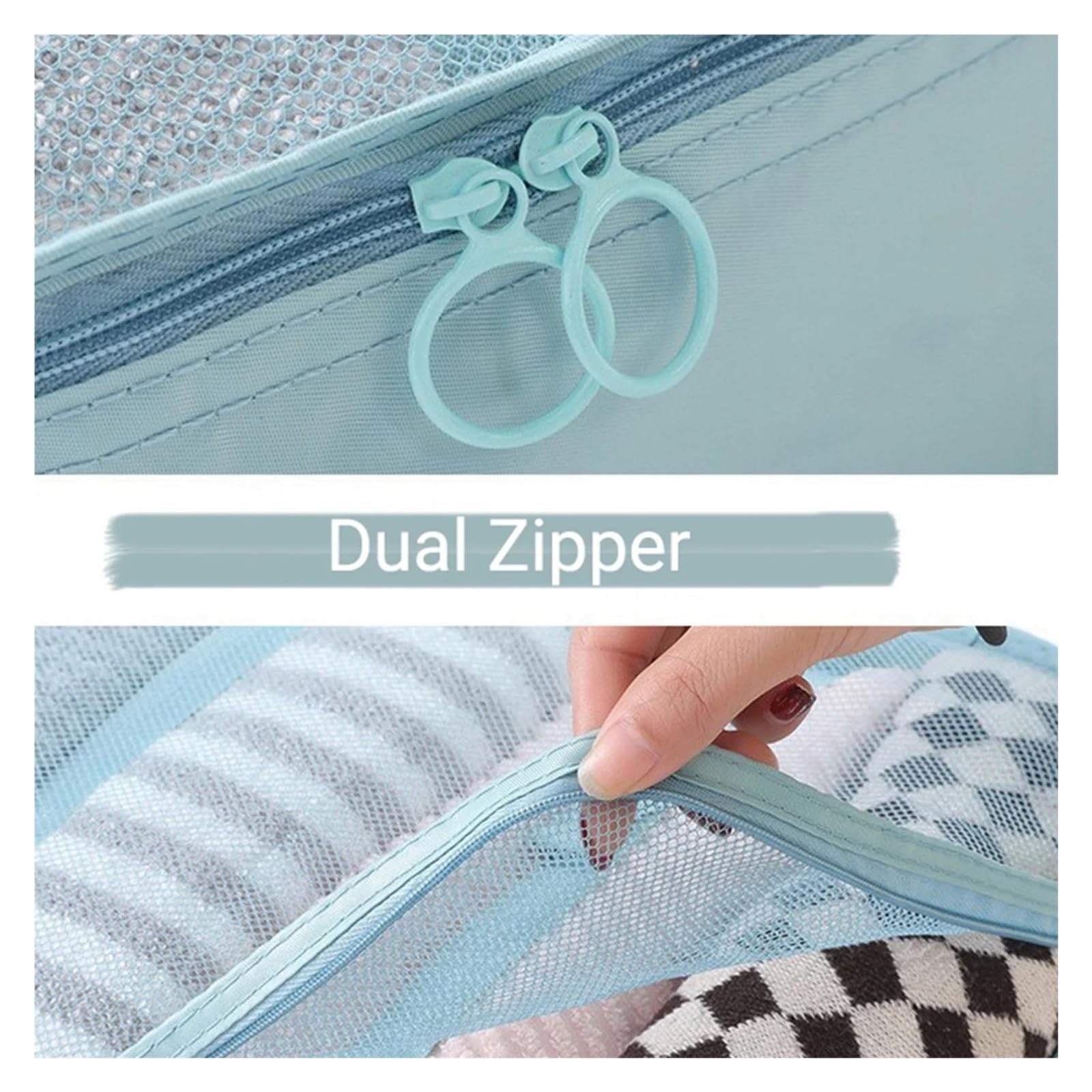 Set da 7 cubi neri viaggio, borsa for riporre i bagagli in rete portatile, organizer for vestiti intimi