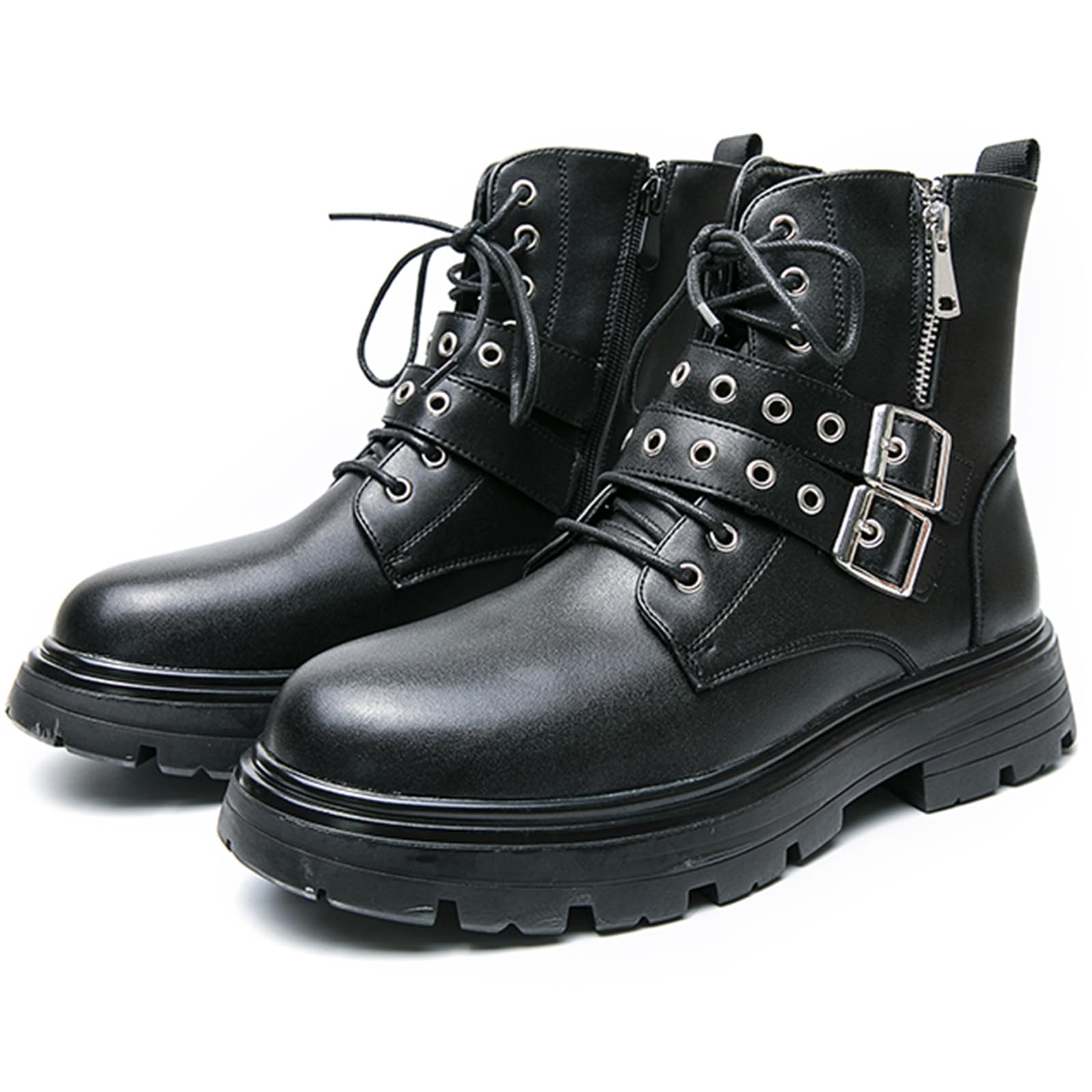 Męskie buty motocyklowe, krótkie, sznurowane z miękką wyściółką, wytrzymały materiał wierzchni do miasta i wypoczynku