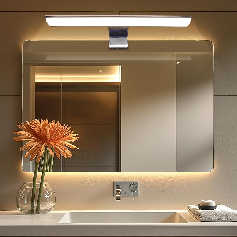 da LIGHT LED Tükör Lámpa 30 cm 580 lm Fürdőszoba Világítás IP44 Semleges Fehér Chrome - 30 cm, Chrome