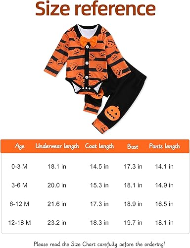Miniatura 7 de My First Halloween - Conjunto de ropa de Halloween para bebé, abrigo de calabaza, corbatín y pantalones a rayas, ropa infantil de Halloween