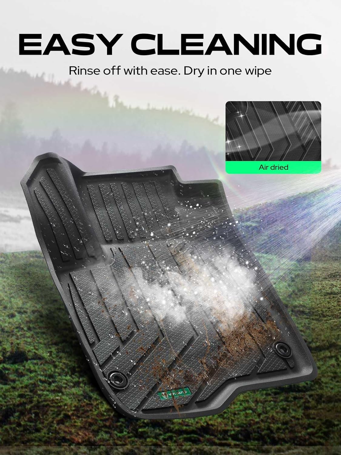 YHTAUTO Automotive Floor Mats Compatible with Honda CRV 2023 2024 2025 2026, TPE Floor Liners All-Weather Protection Custom Fit, 1st & 2nd Row, Set of 3 - Image 8