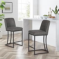 Vista 38 de Sophia & William Taburetes de bar de 24 pulgadas para isla de cocina, taburetes de bar de altura de mostrador con respaldo, sillas de bar modernas