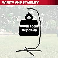Vista 2 de HECASA Soporte para silla tipo hamaca de acero resistente en C para exteriores, interiores, porche, columpio, silla colgante, rotación de 360