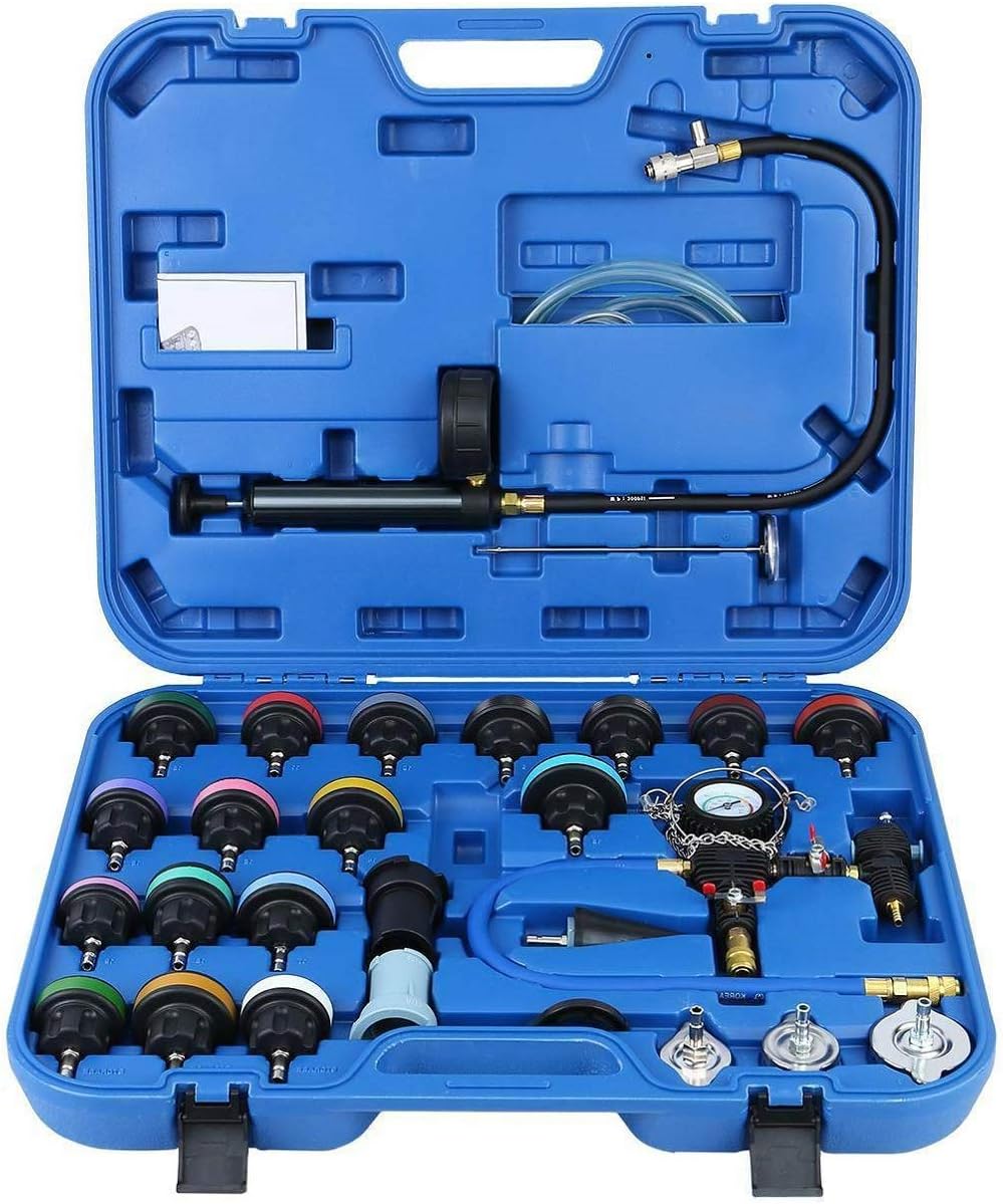 Lucky Seven 28 Pcs Universal Radiator Pressure Tester, Vacuum Type Cooling System Tool Kit w/Carrying Case,Pressure Tester Kit,Cooling System Pressure Tester Kit : Automotive