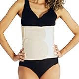 Belly Bandit Luxe Postpartum Belly Wrap - Adjustable Abdominal Binder with Five Levels of Targeted Compression for Recovery - Supports Core and Waist After C-Section or Natural Birth - Nude, Medium