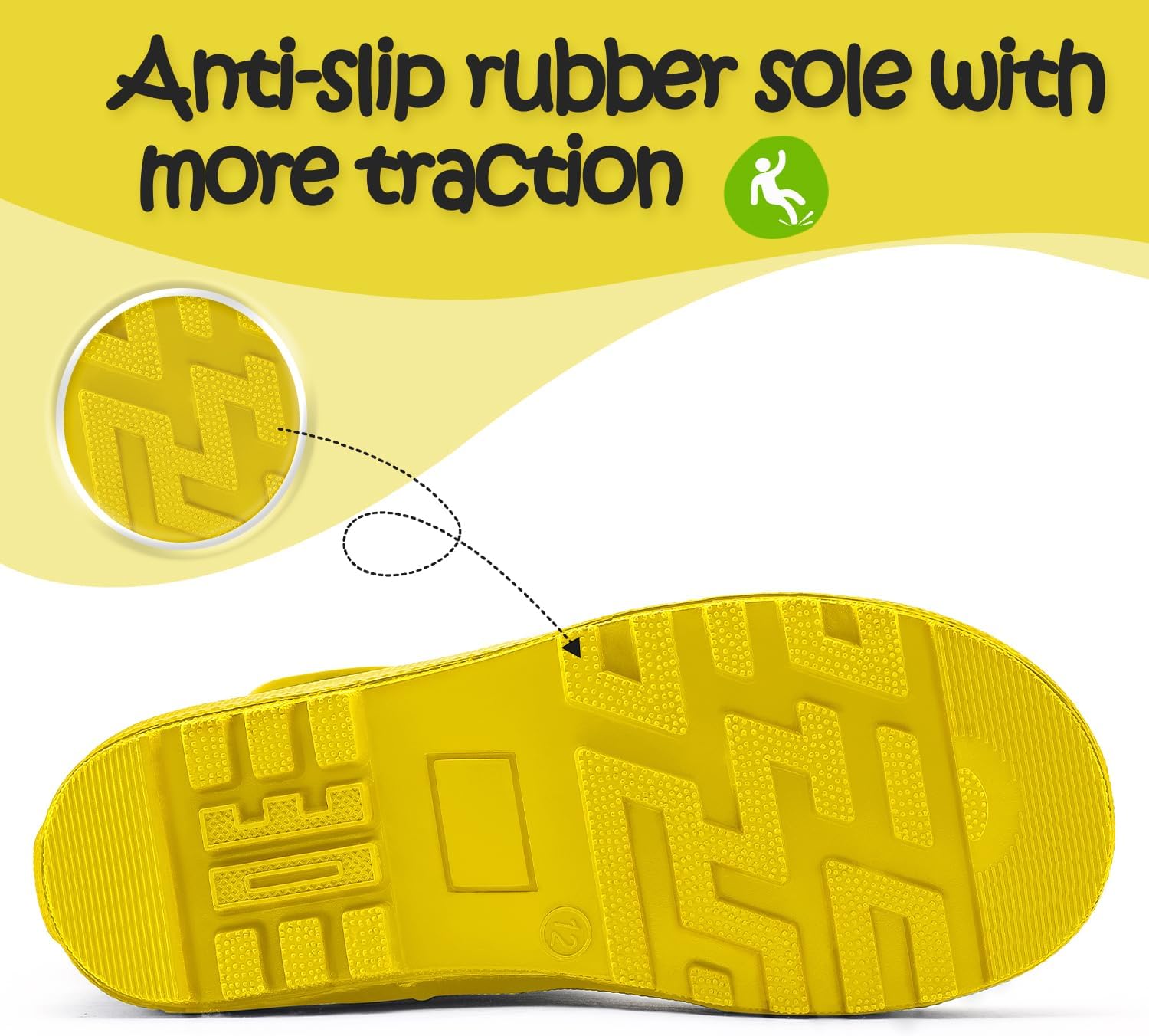 K KomForme Kids Rain Boots, Waterproof Rubber Matte Boots with Easy-on Handles - Image 5