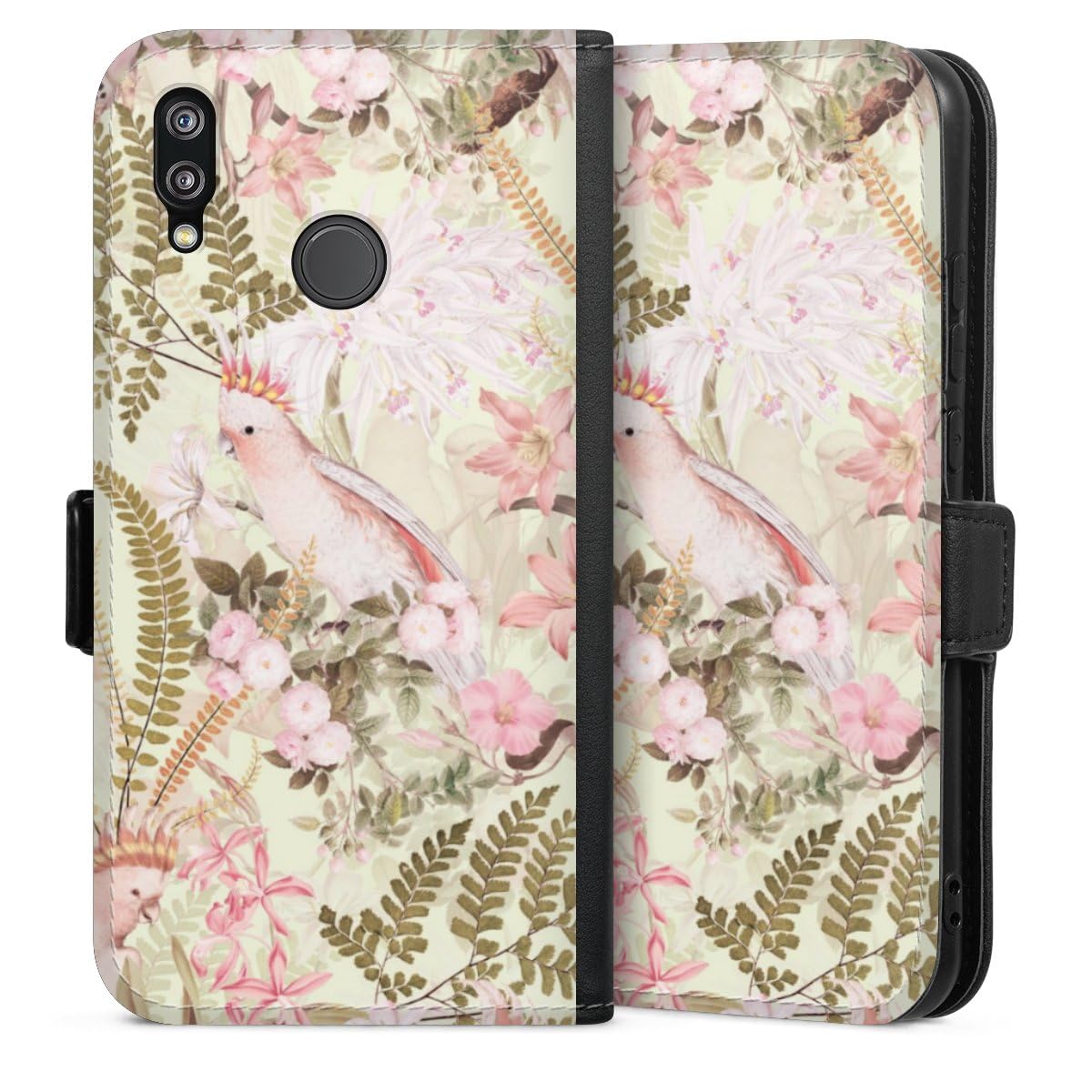 DeinDesign Etui Compatible avec Huawei P20 Lite Etui Folio Etui magnetique Papier Peint Kakadu Rétro