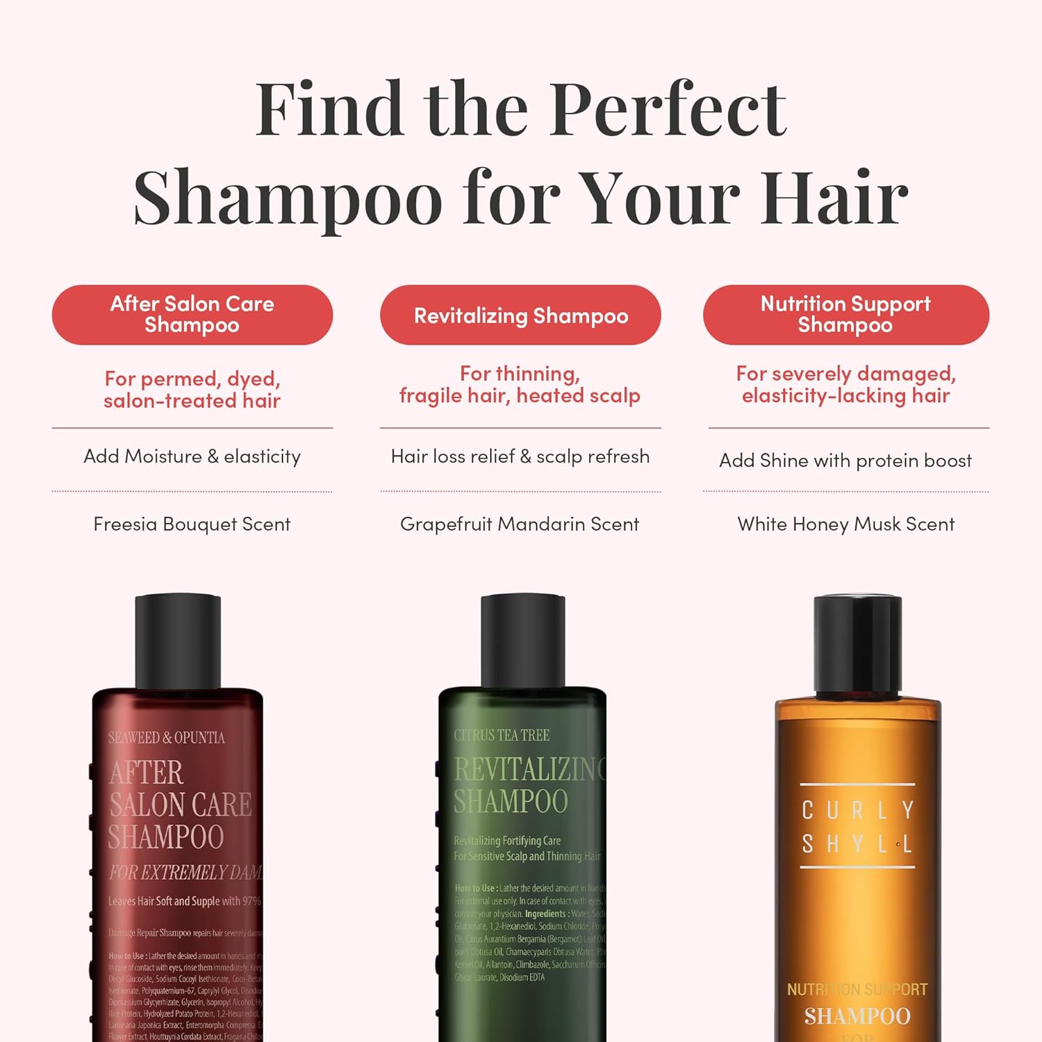 CURLYSHYLL After Salon Care Shampoo for Damaged Hair | Professional Repair Solution | Moisturizing & Strengthening | Salon Quality | 360ml