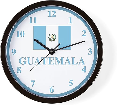 CafePress Reloj de pared con bandera de Guatemala de 10 pulgadas para sala de estar, cocina u oficina
