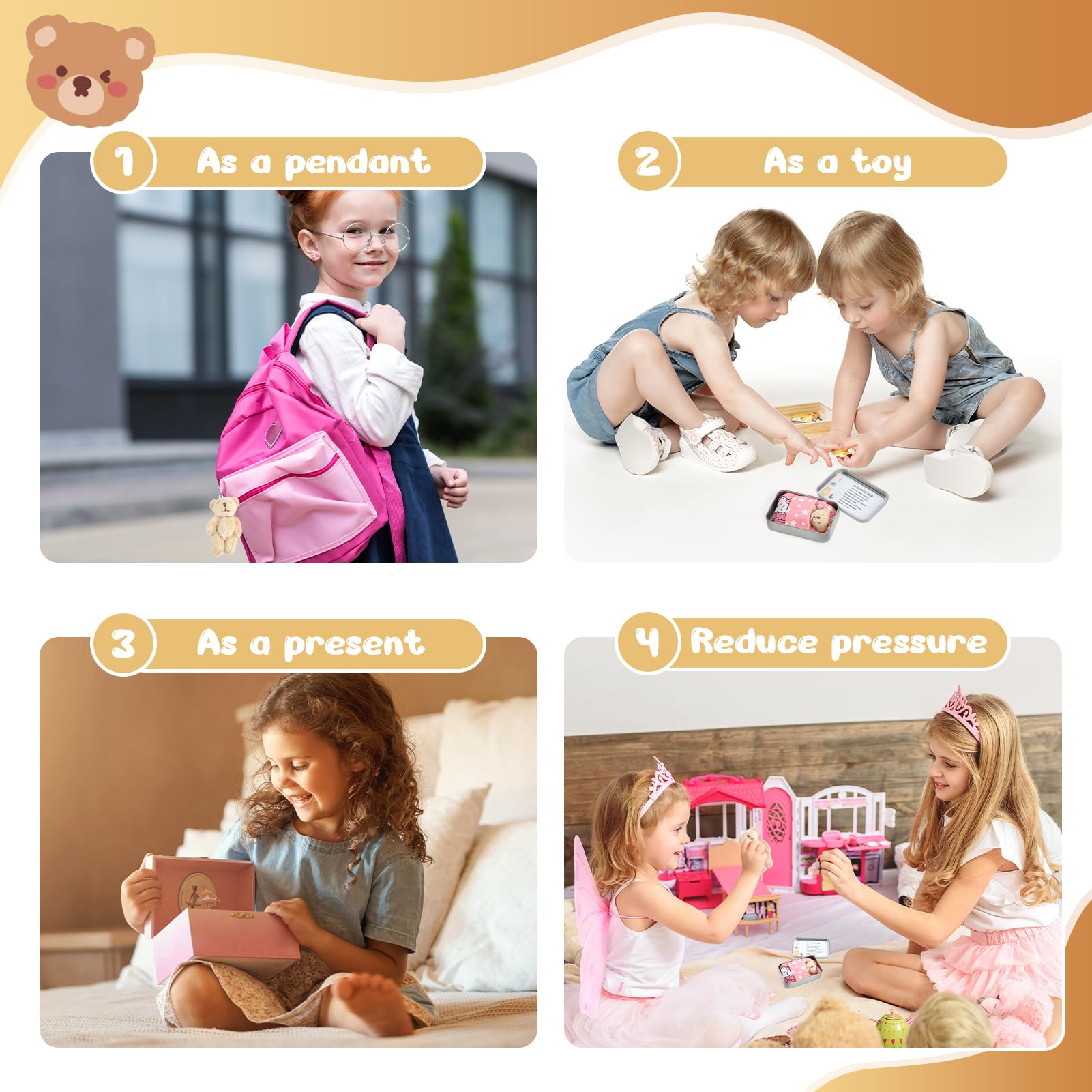 SMCEHEYA Little Pocket Bear Hug, Teddy Bear in a Tin Box, Pocket Hug Plush Toys, Get Well Soon Gifts, First Day at School - Image 4