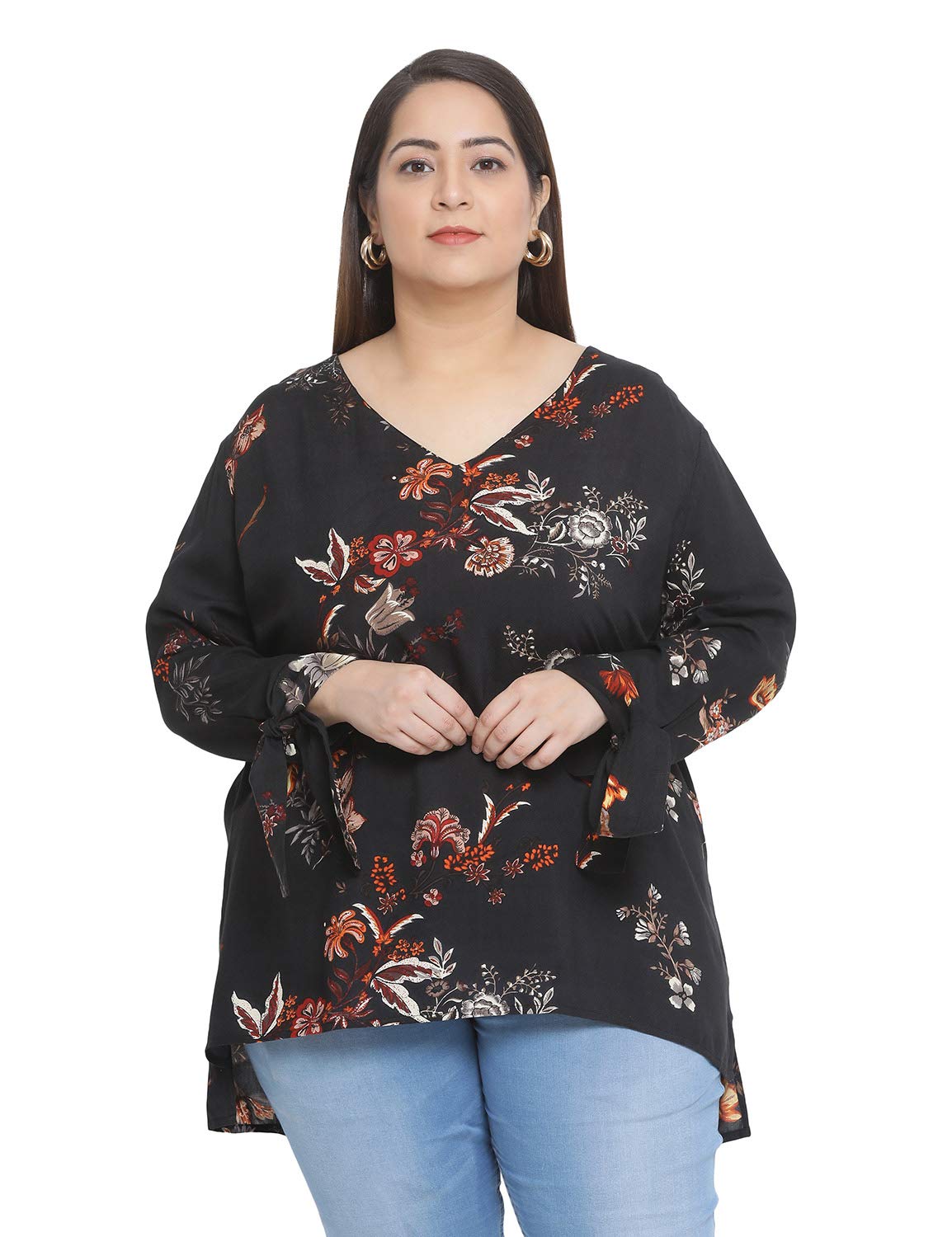 oxolloxoWomen's Plus Size Floral Top