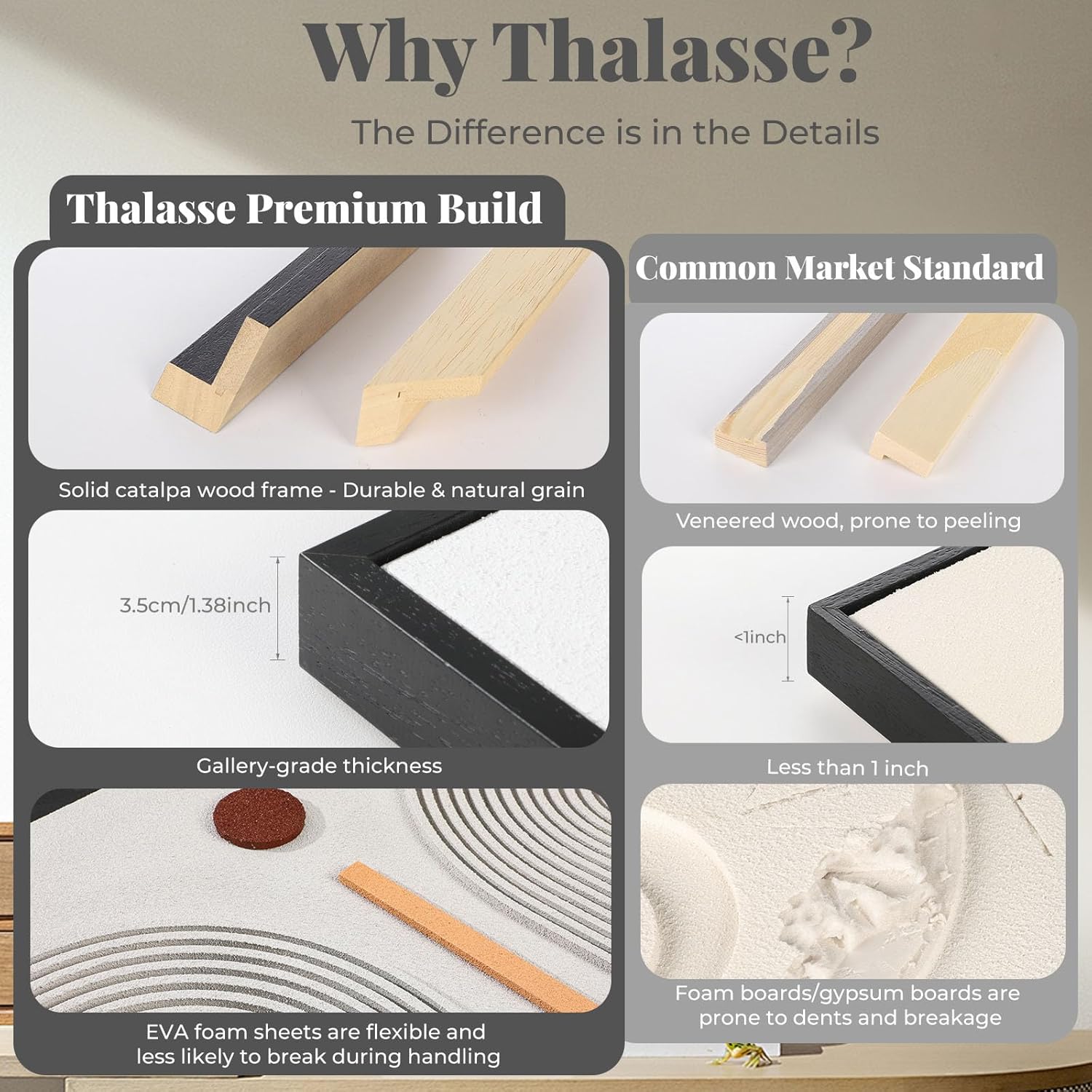 Large 3D Textured Framed Wall Art for Living Room, 3pcs Abstract Geometric Relief Artwork for Walls, Modern Neutral Black Beige Sandstone Plaster Pictures for Entryway Foyer Home Decor, 24x36 Inch - Image 4