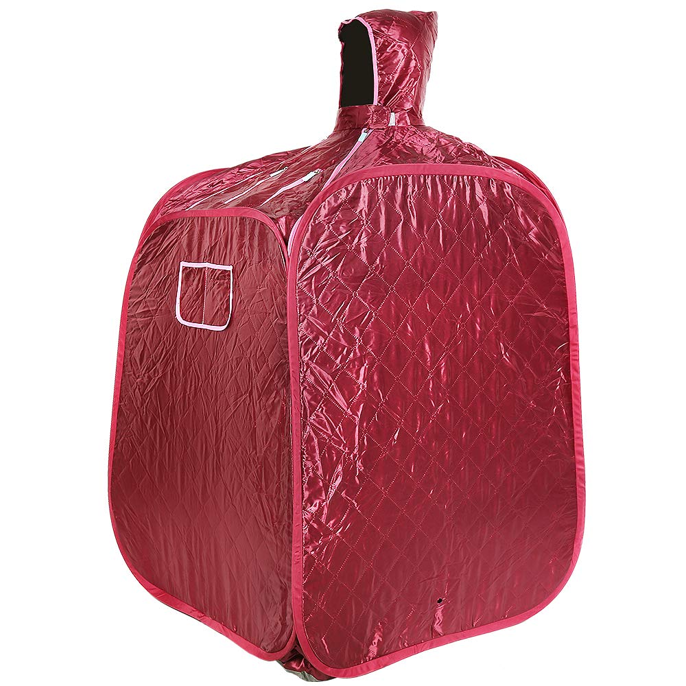 Sauna Portable, Spa Personnel à la Maison Sauna Pliable Cabine 80 * 80 * 100cm(Vin Rouge)